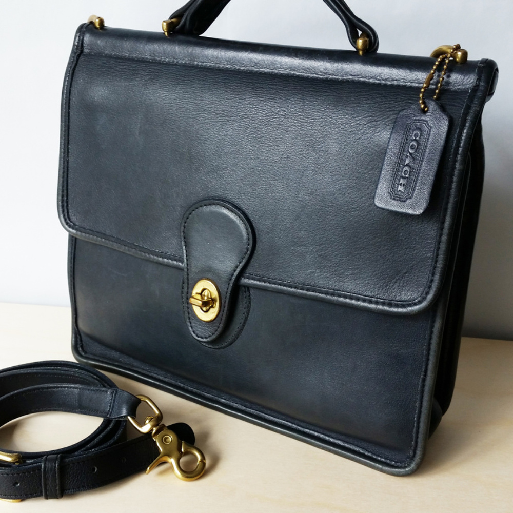 Coach Vintage Willis Bag in Navy, Made in USA